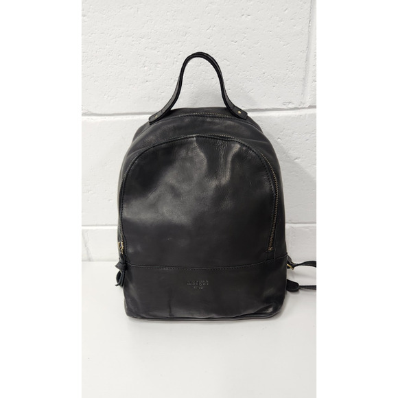 Margot 100% Genuine Leather Black Backpack, Zipper Closure, Various Compartments main image 11